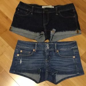 Abercrombie and American Eagle jean shorts